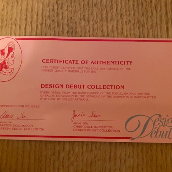 DESIGN DEBUT Porcelain Doll - TASHA - AMEE SU DESIGN - NIB - Picture 7 of 7